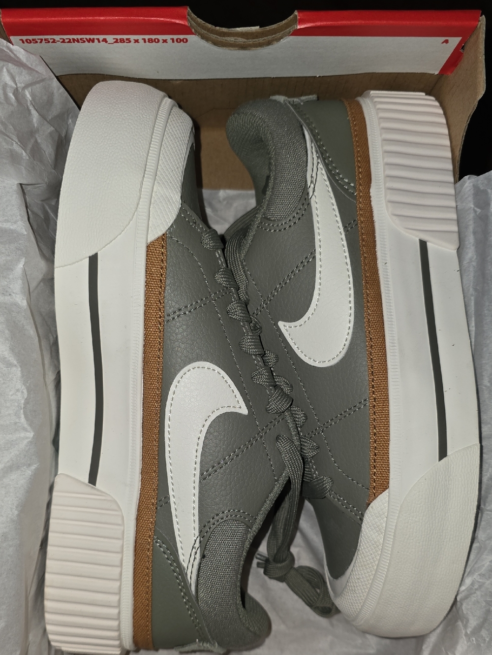 Nike Flax/Sail Court Legacy Lift Platform Shoes